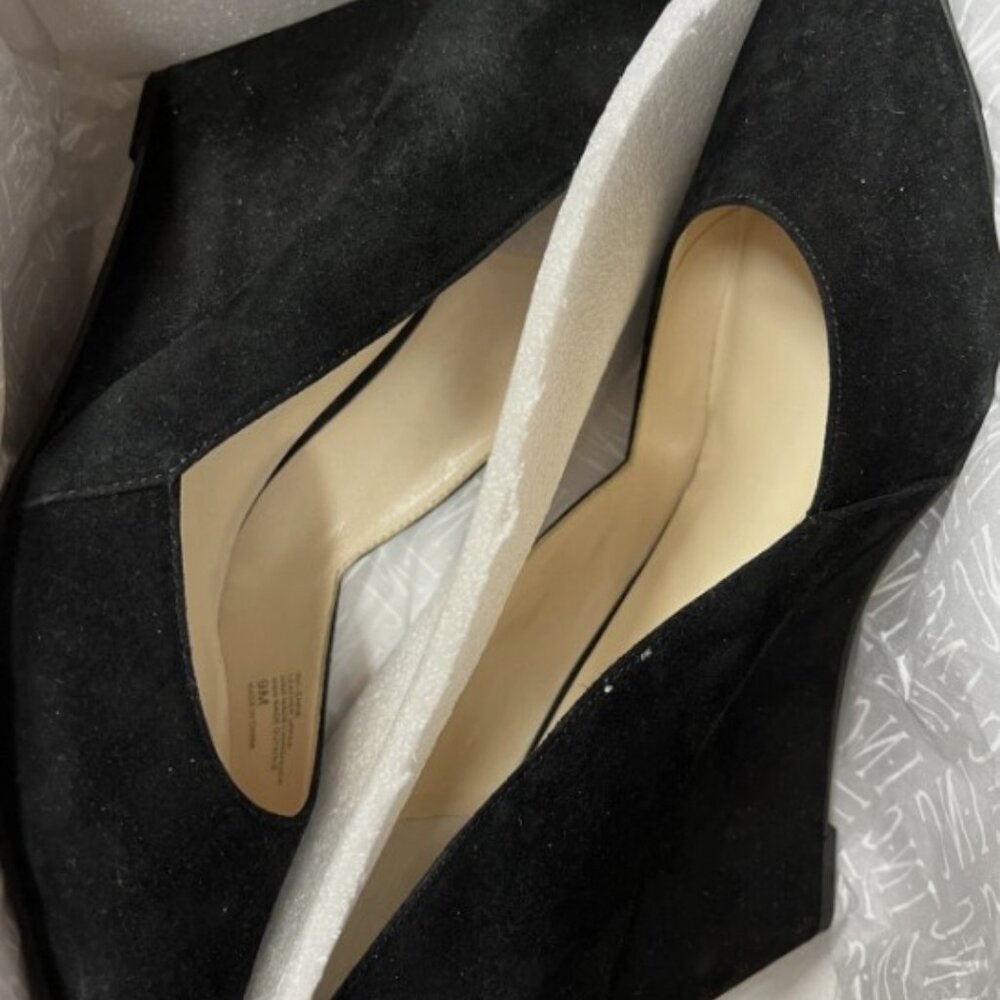 INC Black Suede Wedges